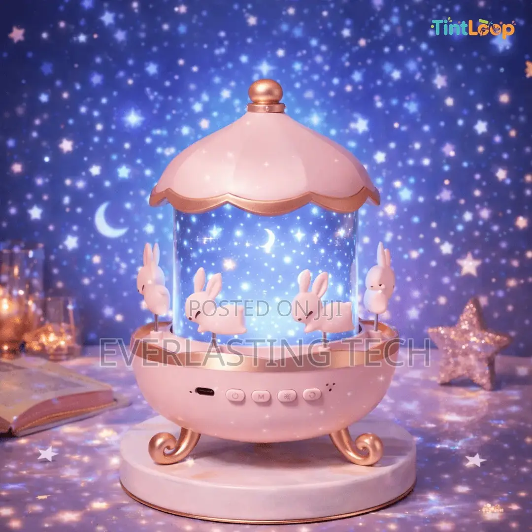6-Theme Rotating Bunny Carousel Night Light