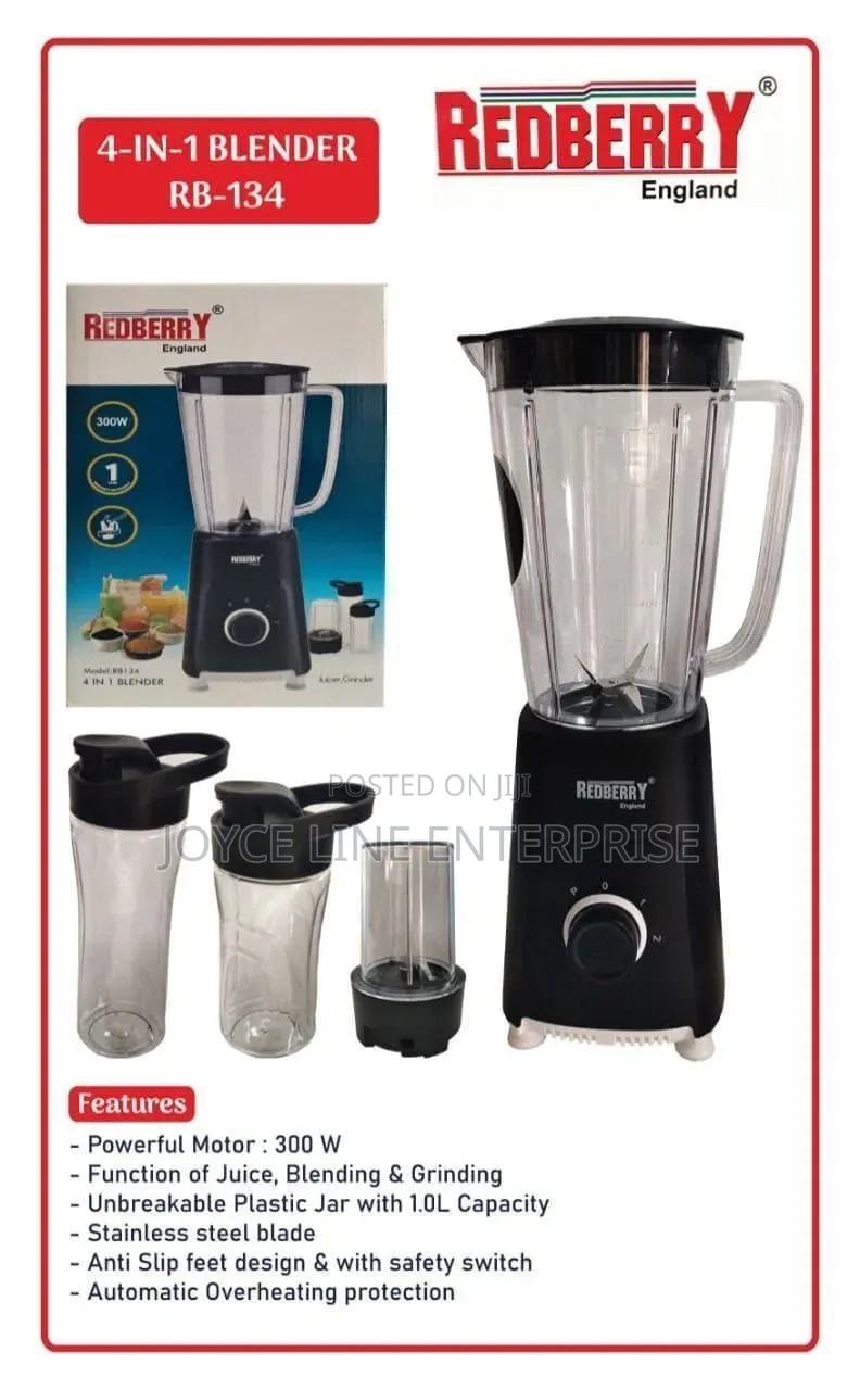 Redberry Premium Range of Blender Rb 134 [ 4 in 1 ]
