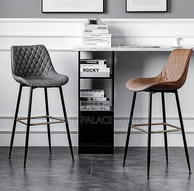 Bar Stool: Kitchen Island Stool With Gold Footrest