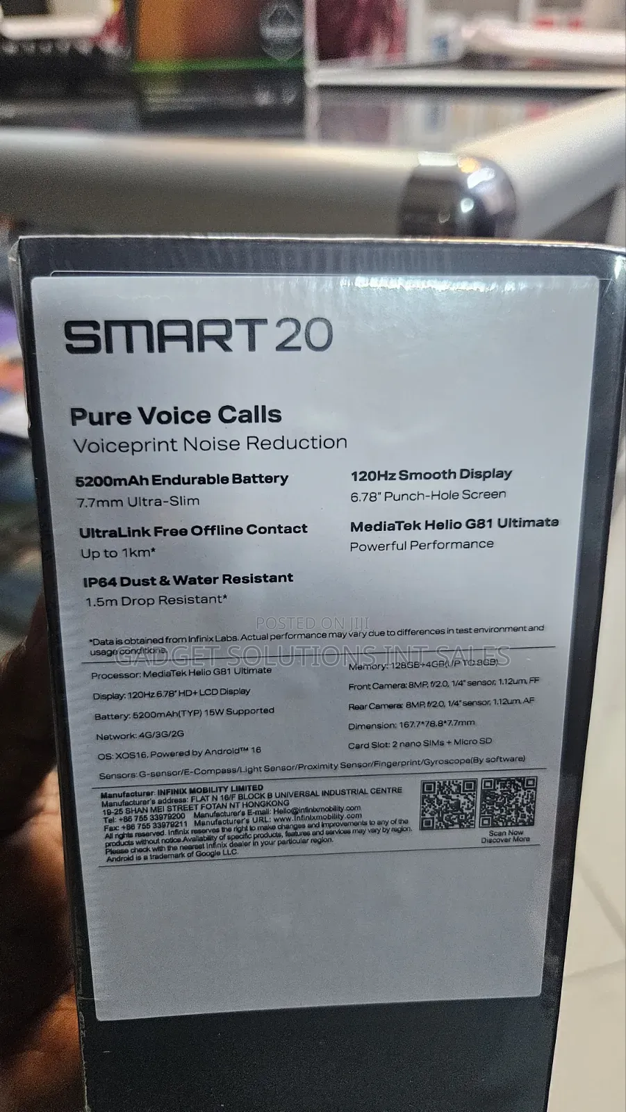 New Infinix Smart 20 128 GB Black