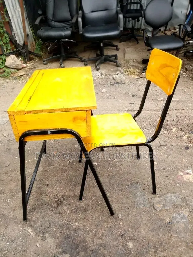 Yellow Single -Seater School Desk and Chair