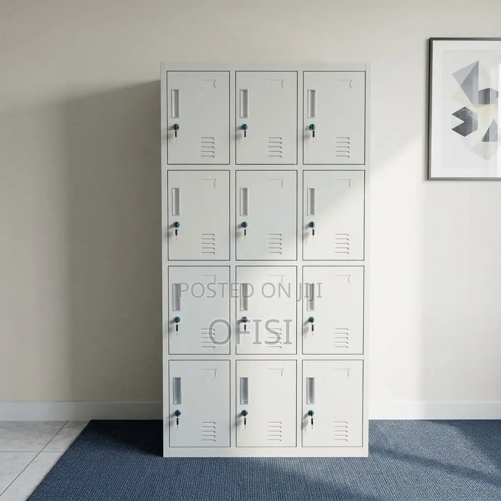 Office Cabinet; 12 Locker Steel Storage Cabinet
