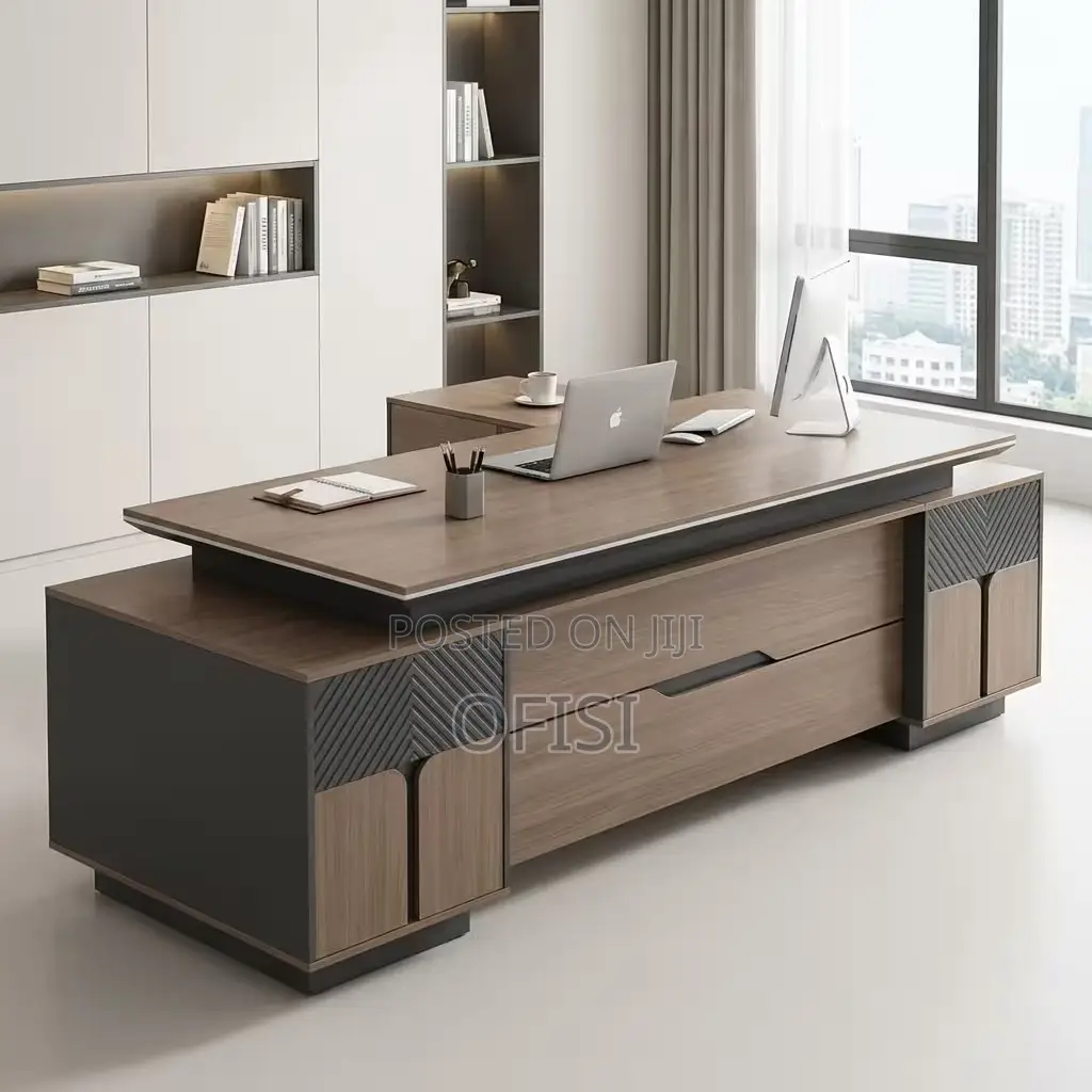 Office Desk; 2400mm L-Shaped Executive Office Desk