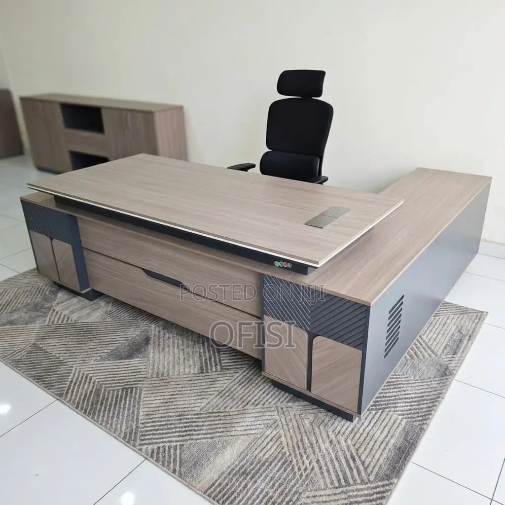Office Desk; 2400mm L-Shaped Executive Office Desk