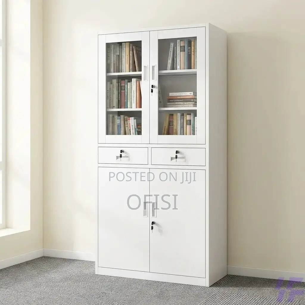 Office Cabinet; 2 Door Office Cabinet With Middle Drawers