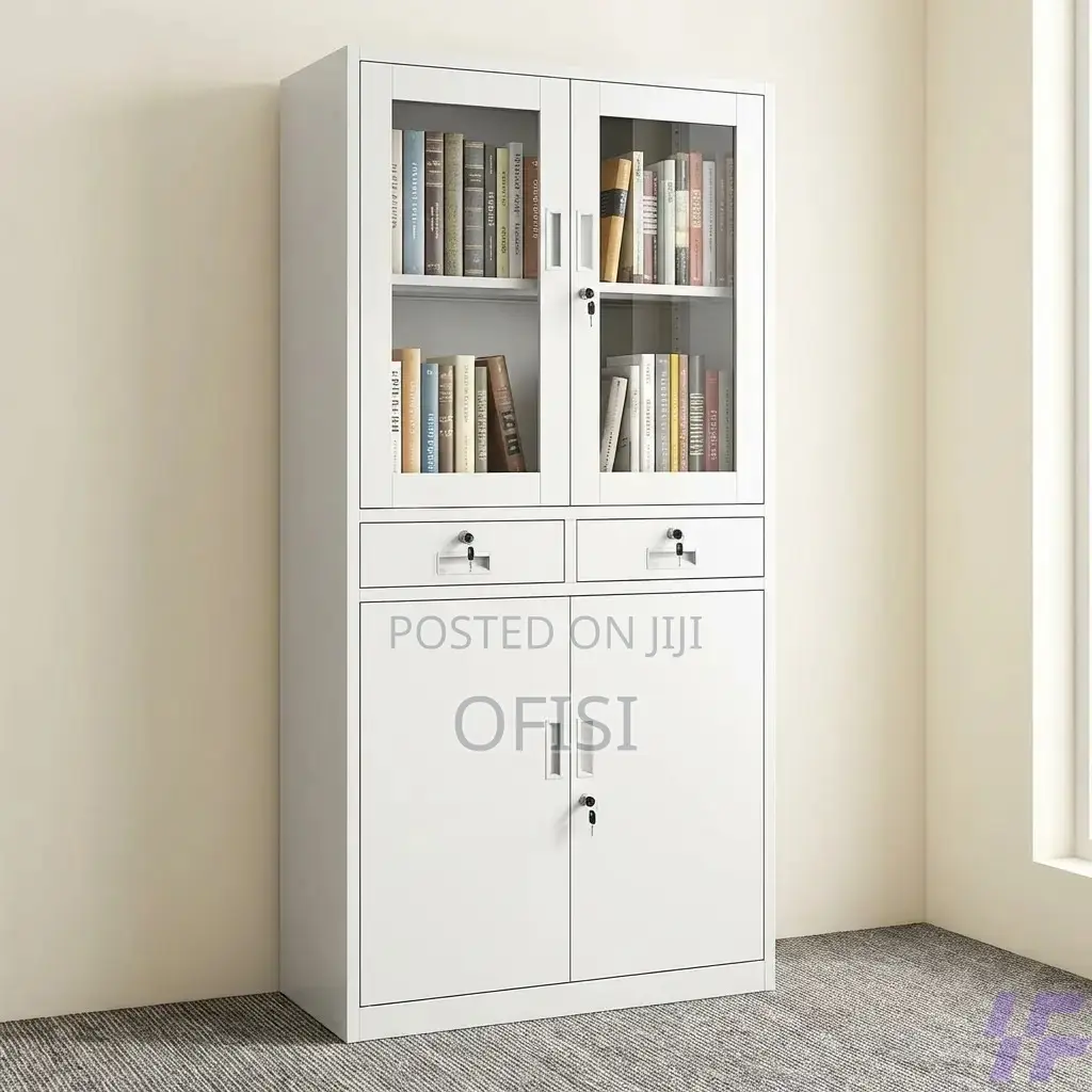 Office Cabinet; 2 Door Office Cabinet With Middle Drawers