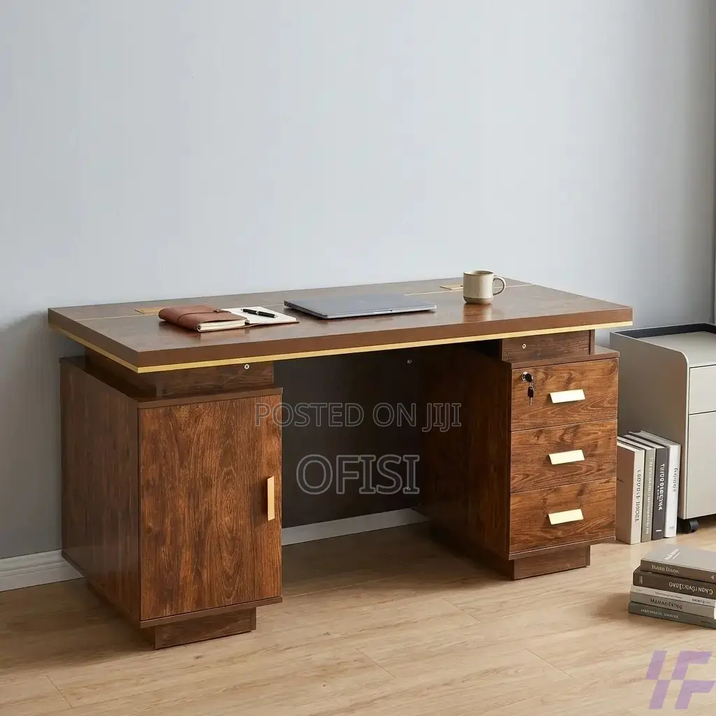 Office Desk; 1.4m Executive Gold Office Desk