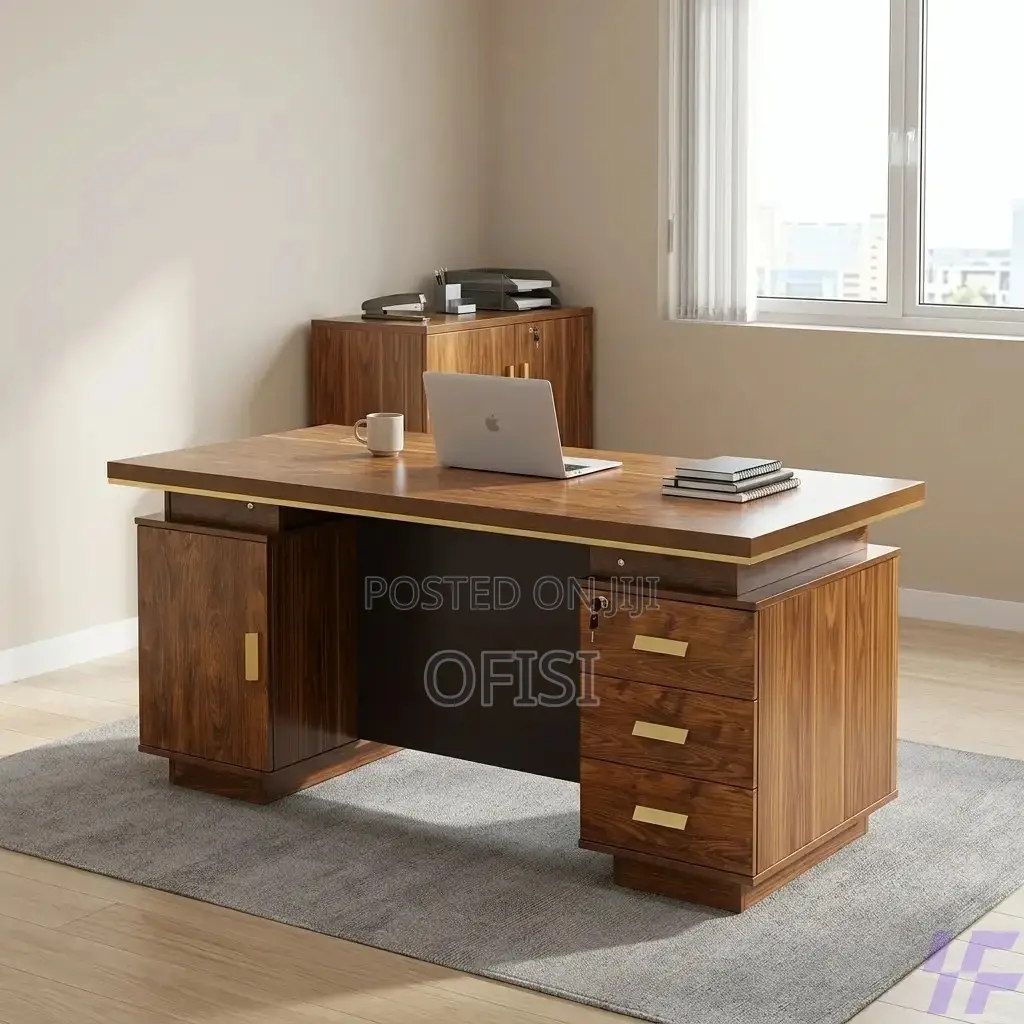 Office Desk; 1.4m Executive Gold Office Desk