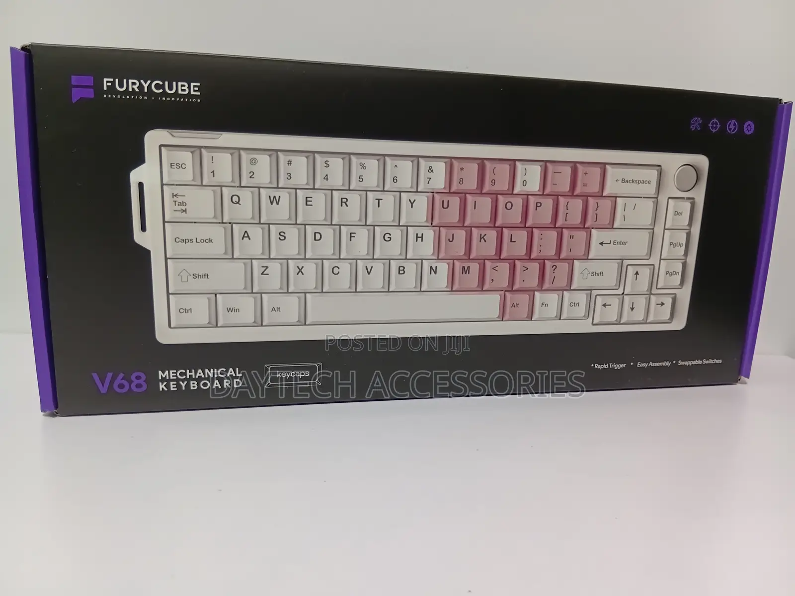 The Furycube V68 Wired Mechanical Keyboard With RGB Backlighting.