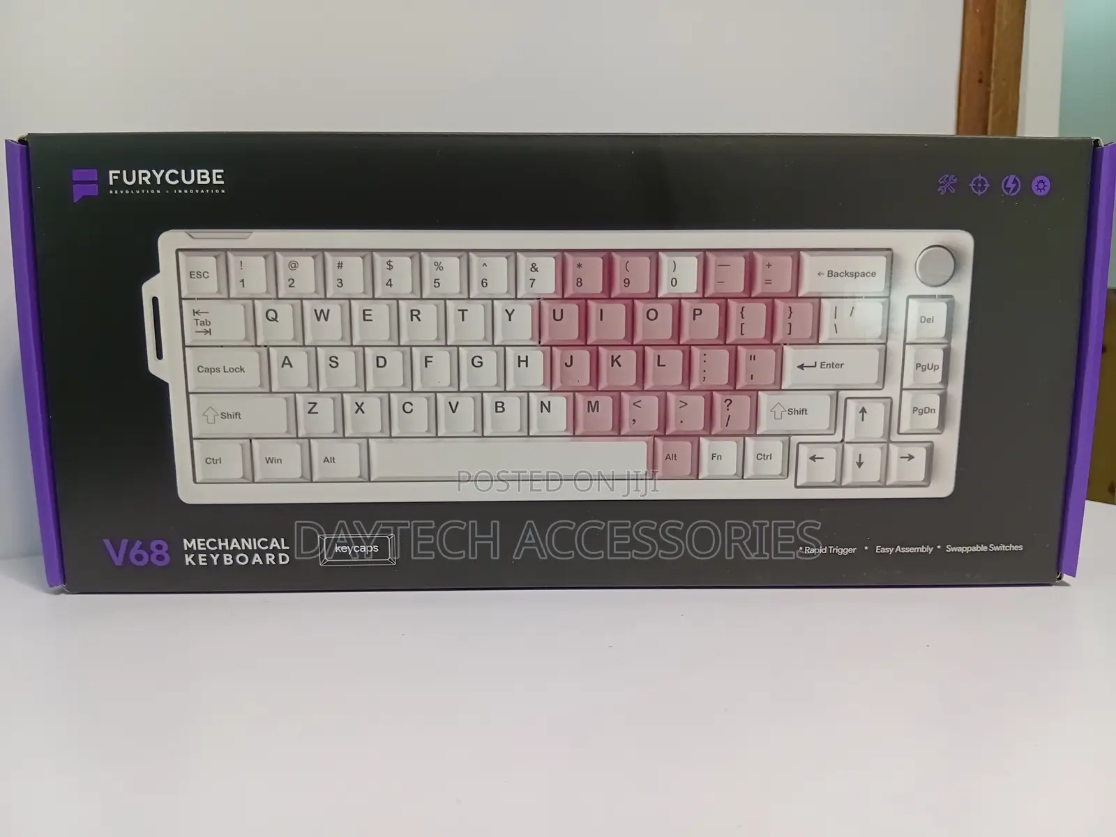 The Furycube V68 Wired Mechanical Keyboard With RGB Backlighting.