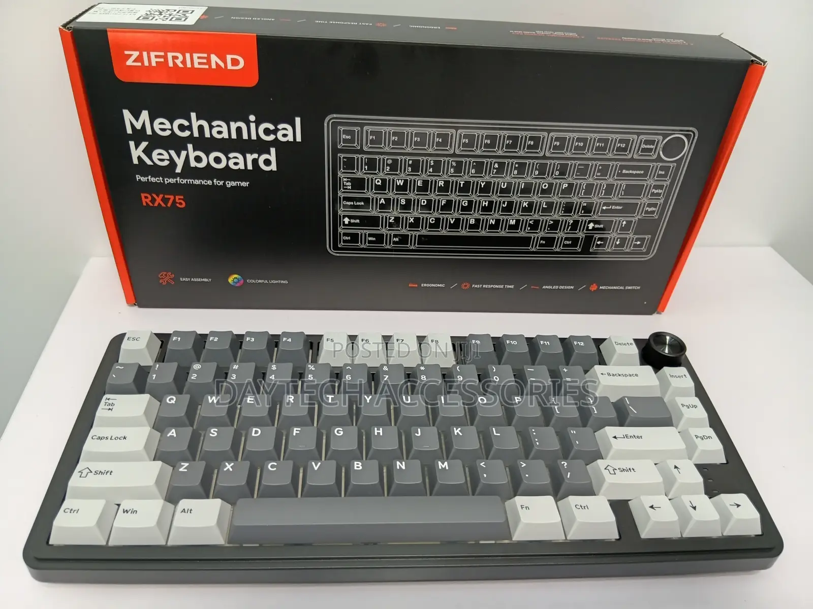 This Is a Zifriend Rx75 Mechanical Keyboard With a 75% TKL Layout.