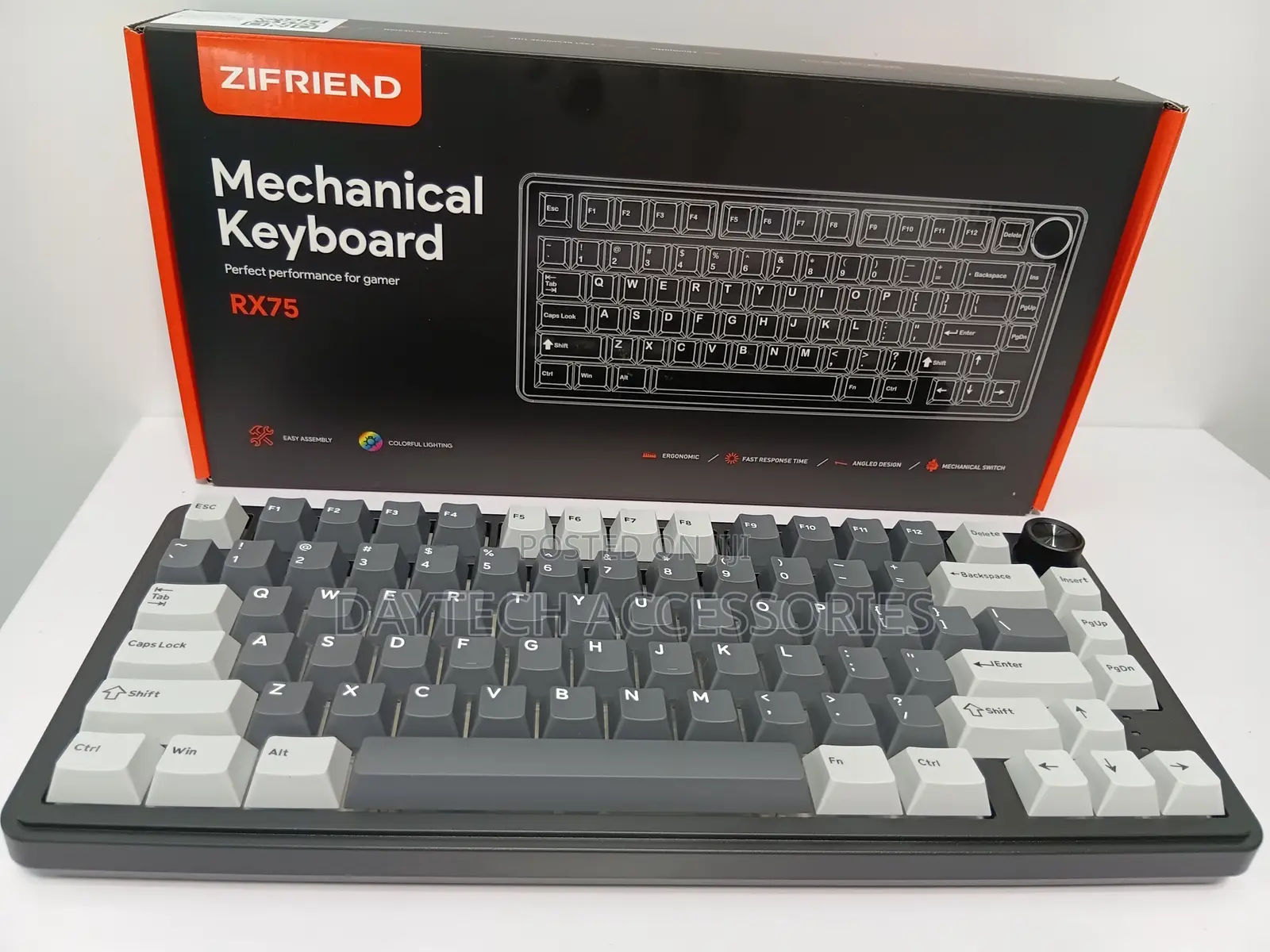 This Is a Zifriend Rx75 Mechanical Keyboard With a 75% TKL Layout.