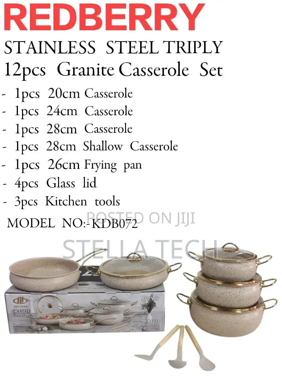 Redberry Premium Range of Stainless Steel Triply Granite Coating