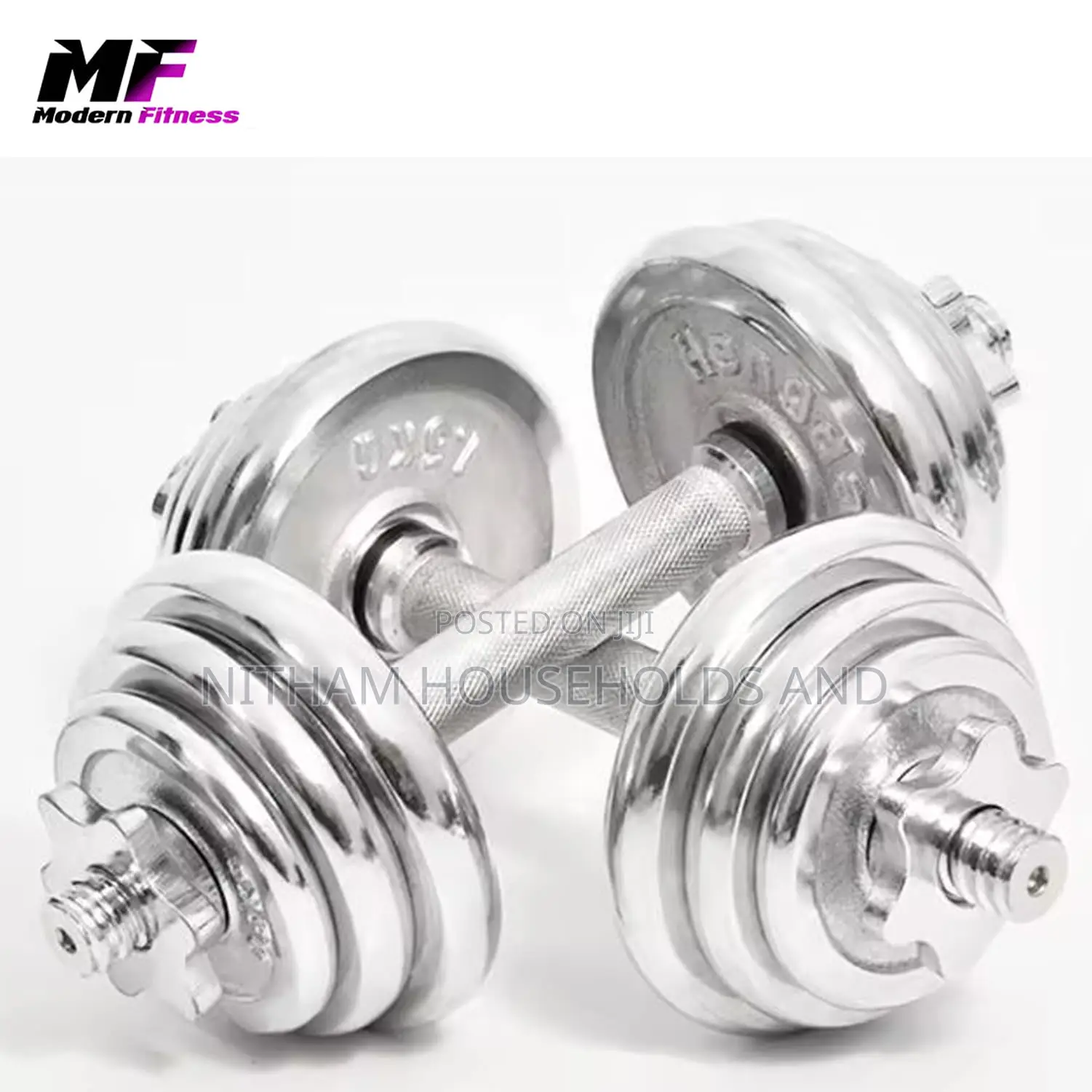 10 Kg Adjustable Chrome Dumbbells' Weight Training Sets for Workout