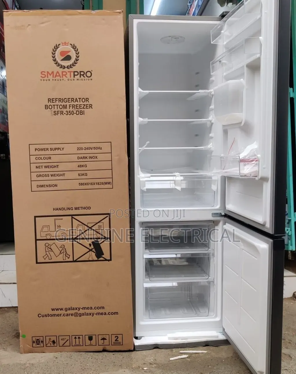 Smartpro Fridge Defrost 350dbi 280litres Bottom Freezer With Dispenser