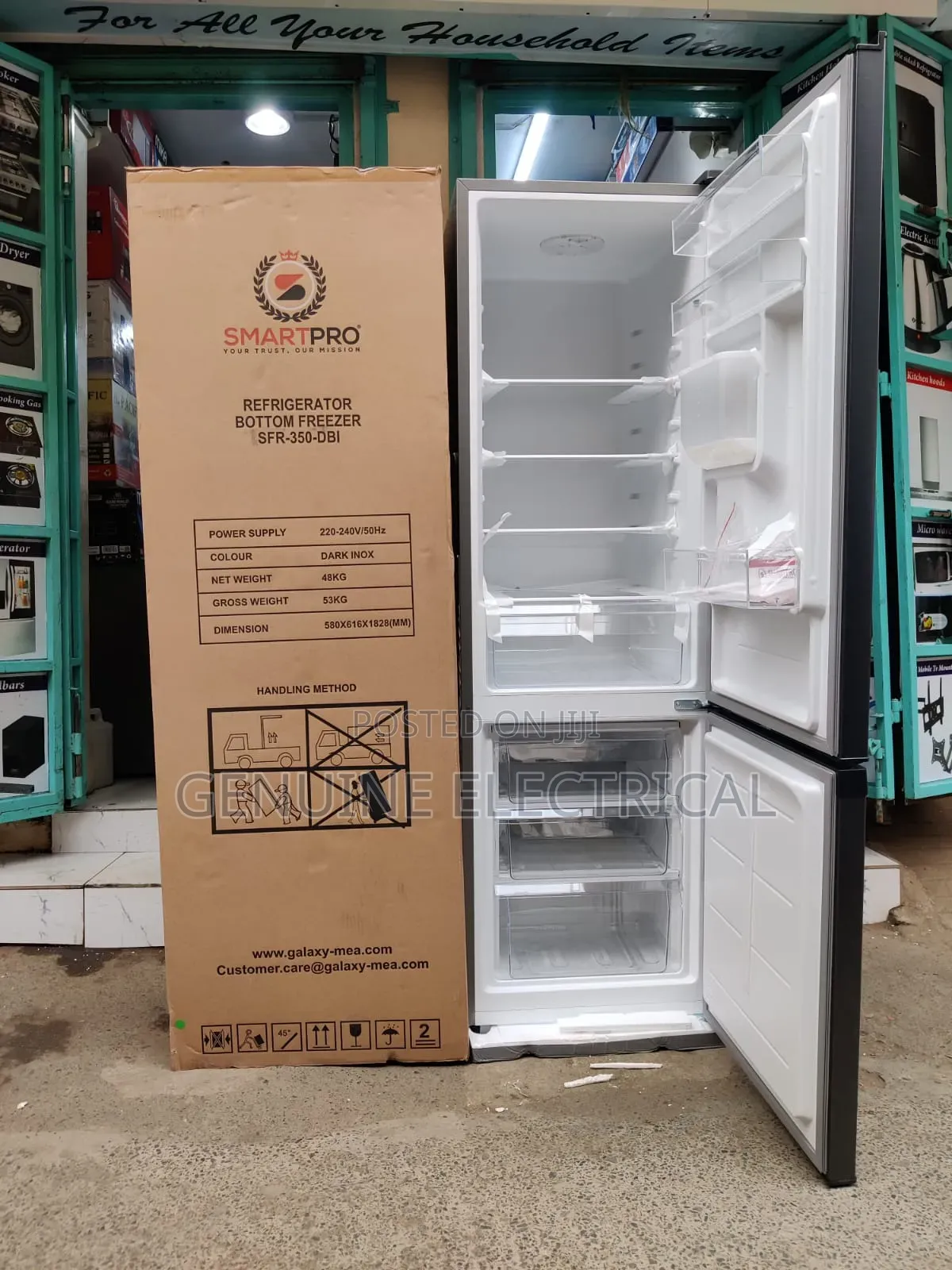 Smartpro Fridge De- Frost 350dbi 280ltr Bottom Freezer With Dispenser