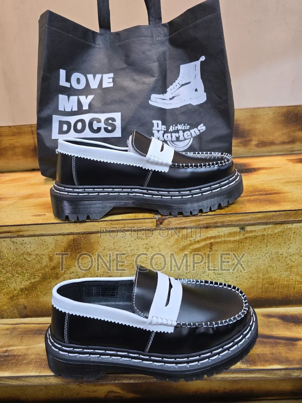 Original Dr.Martens Penton Bex Platform Loafers Black Blue White