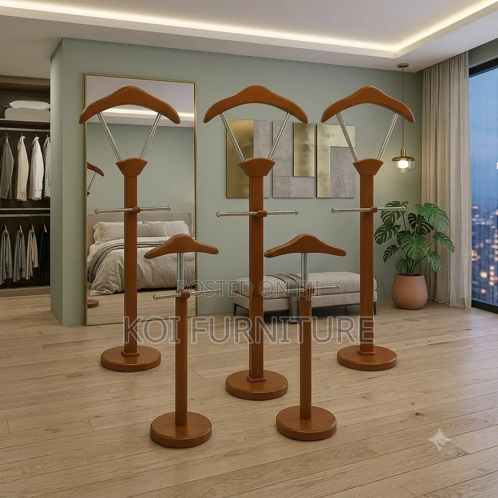 Dressers; Executive Coat Hangers With Mahogany Finish