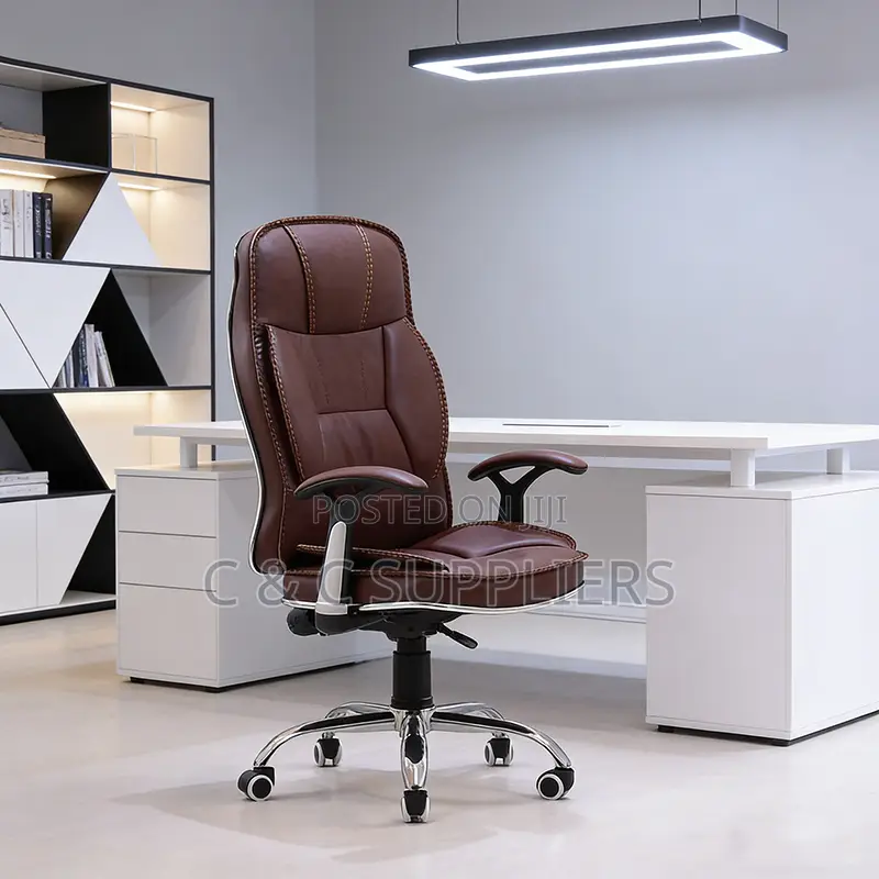 Brown Leather Generic Study Chair.
