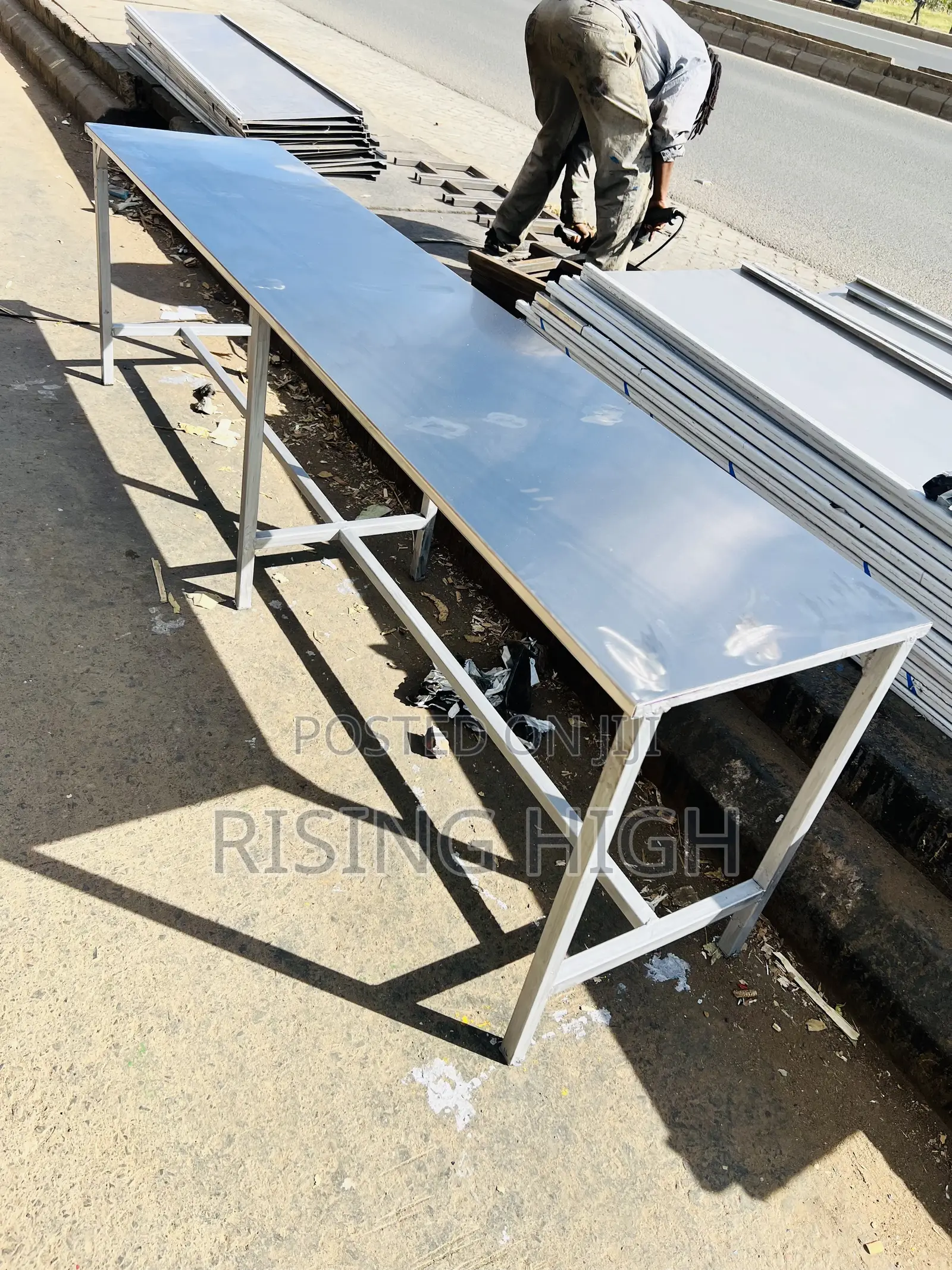 Durable Dining Hall Stainless Steel Tables and Benches
