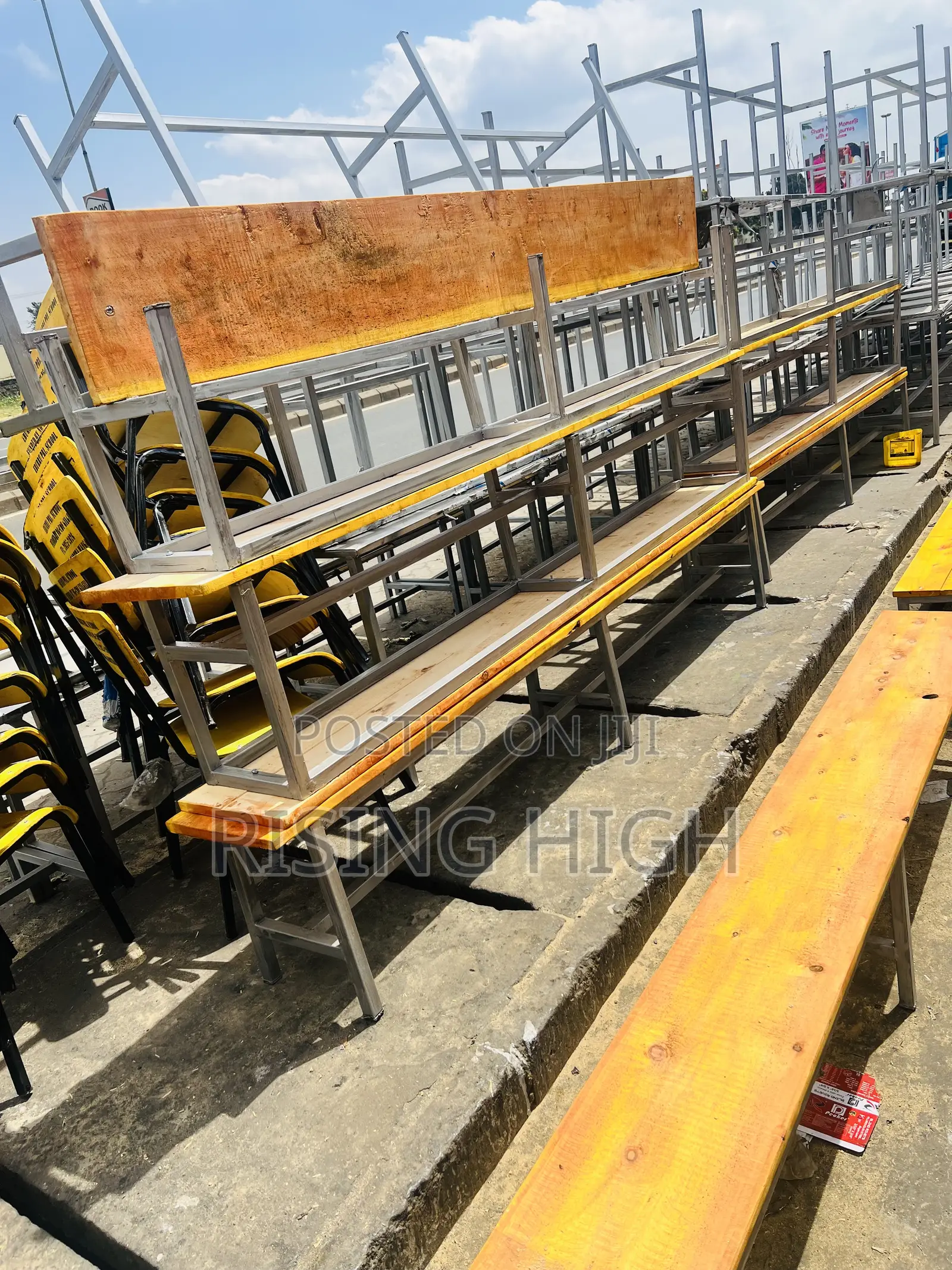 Durable Dining Hall Stainless Steel Tables and Benches