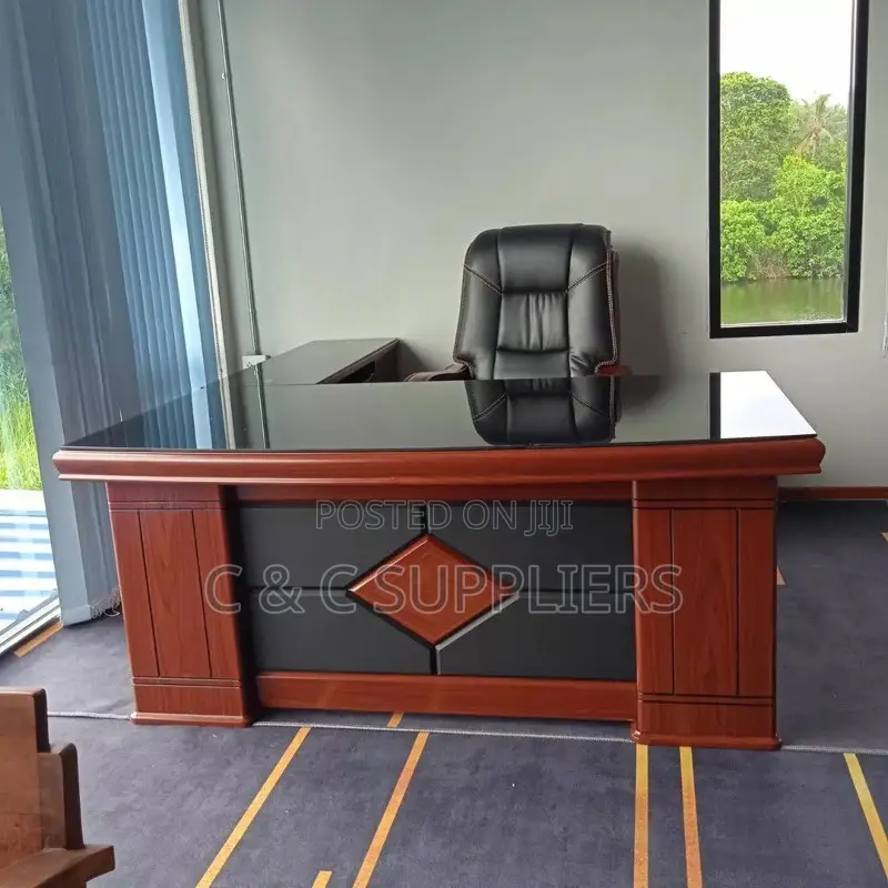 Mahogany Ceo's L-Shaped Table-1.8m