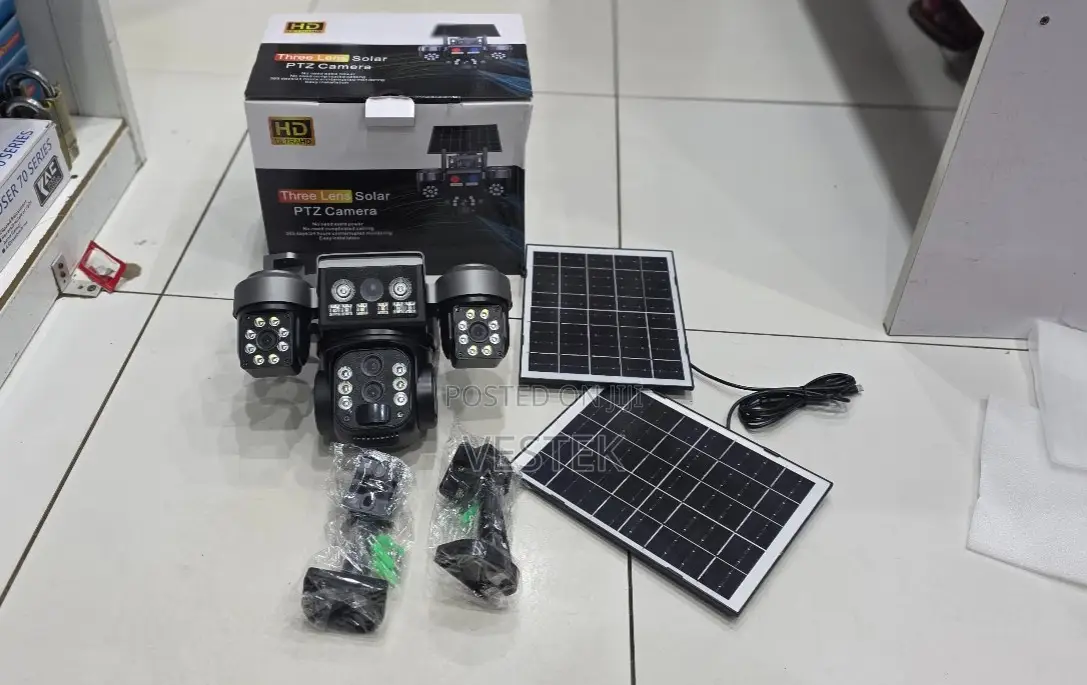 Wireless Tripl Lens Solar Camera 4g Sim Enabled PTZ Color Night Vision