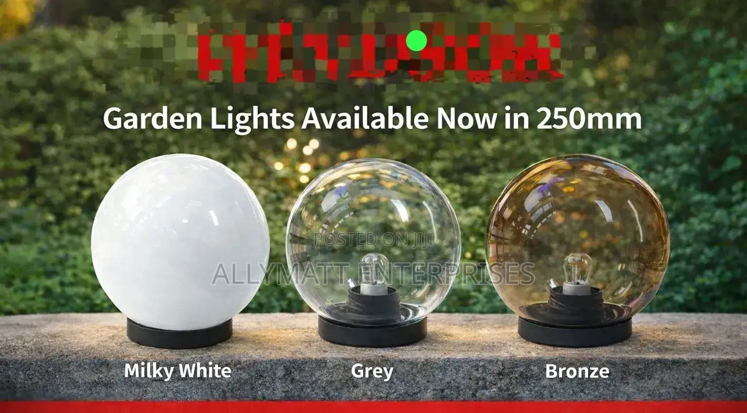 250mm Garden Globe Light,