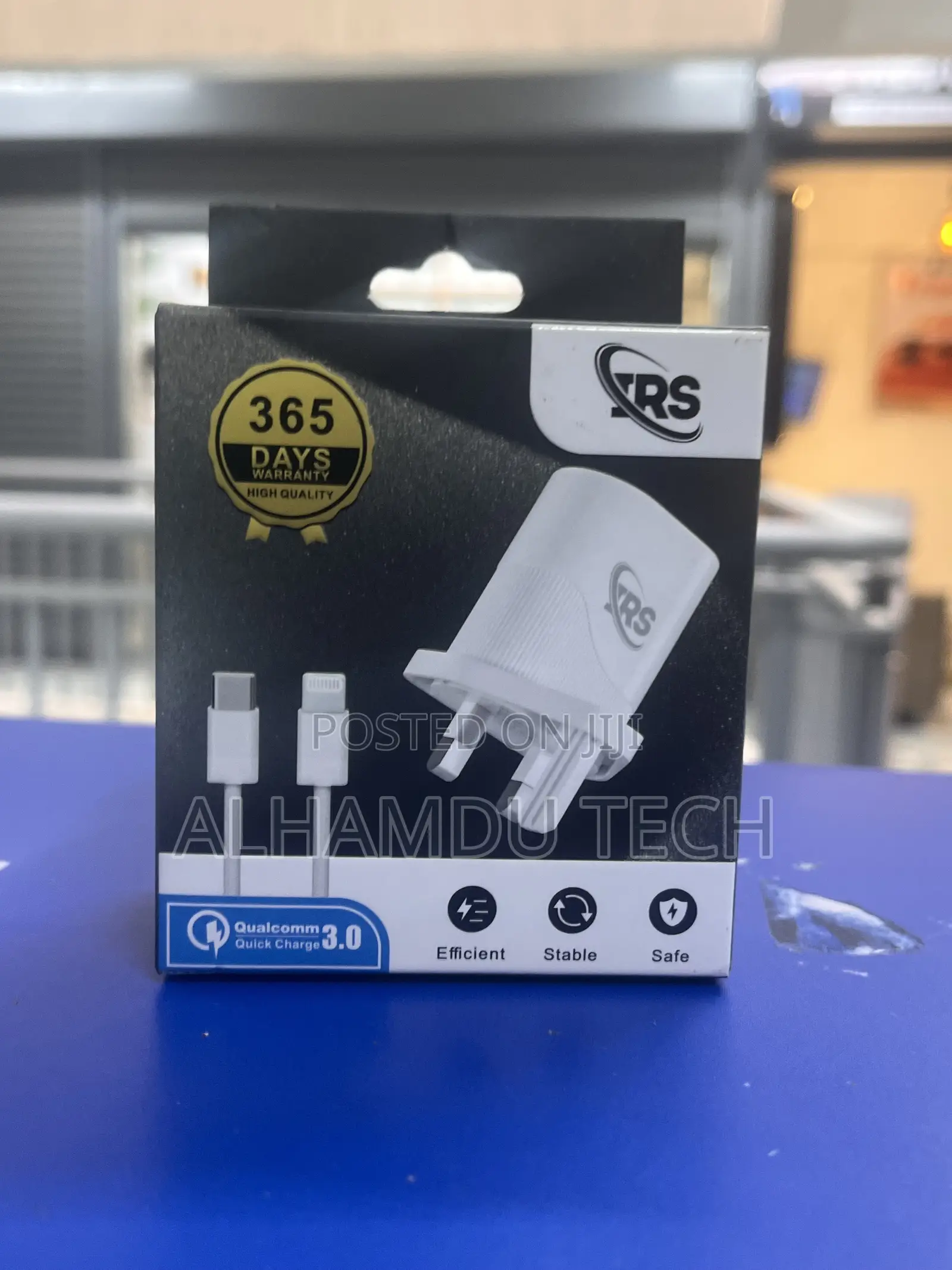 Irs Fast Chargerkit Featuring a White Uk 3-Pin Plug Wall Adapter.