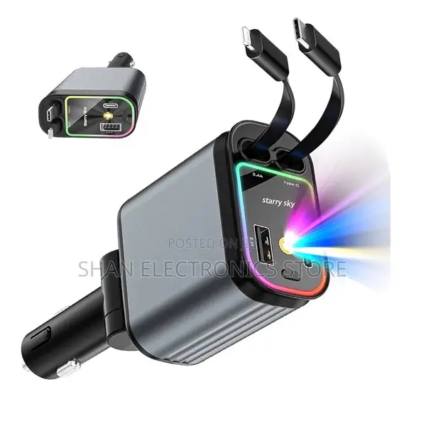 E1 4 in 1 Super Fast Phone Charger + RGB Light