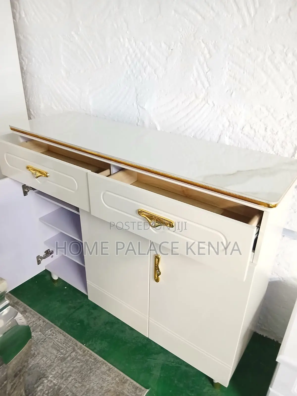 Storage Cabinet: Multipurpose Sideboard Cabinet With Gold Accessories