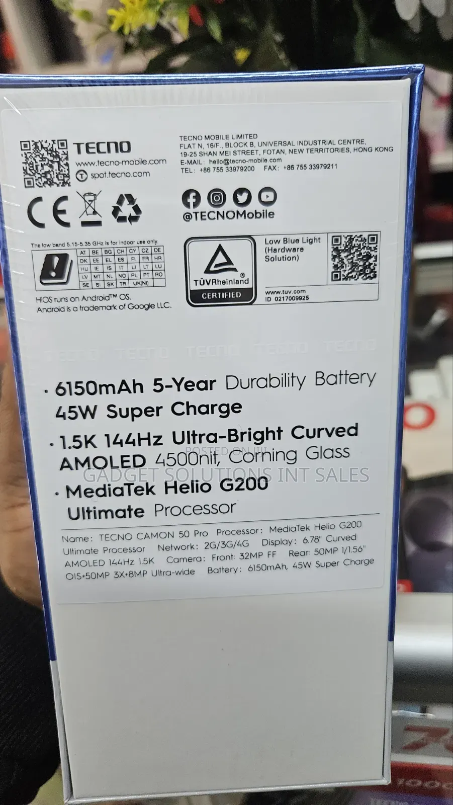 New Tecno Camon 50 256 GB Green