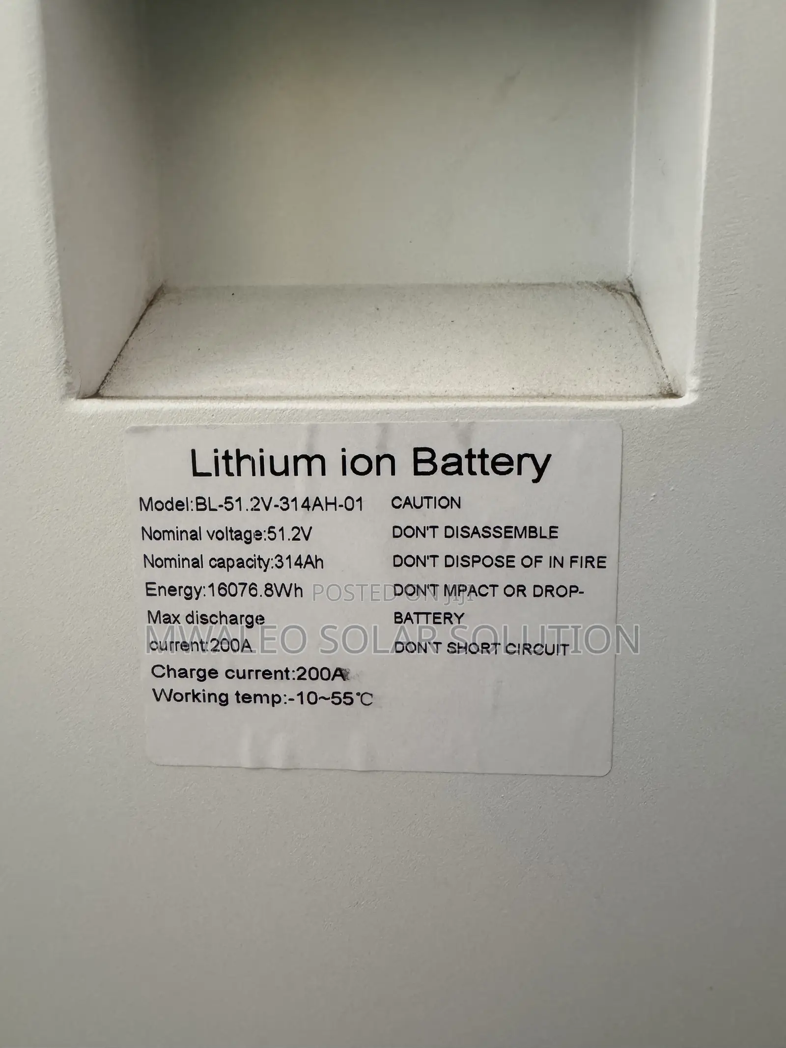Snadi Lithium Battery 51.2v 314ah 16kwh