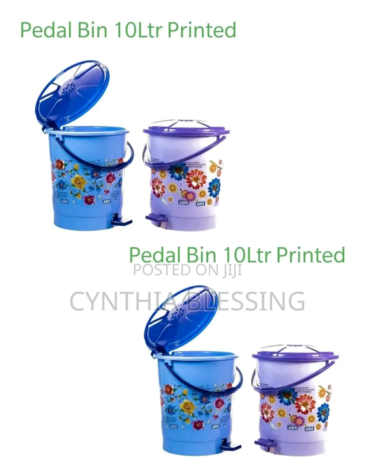 Pedal Bin 10 Litres Printed