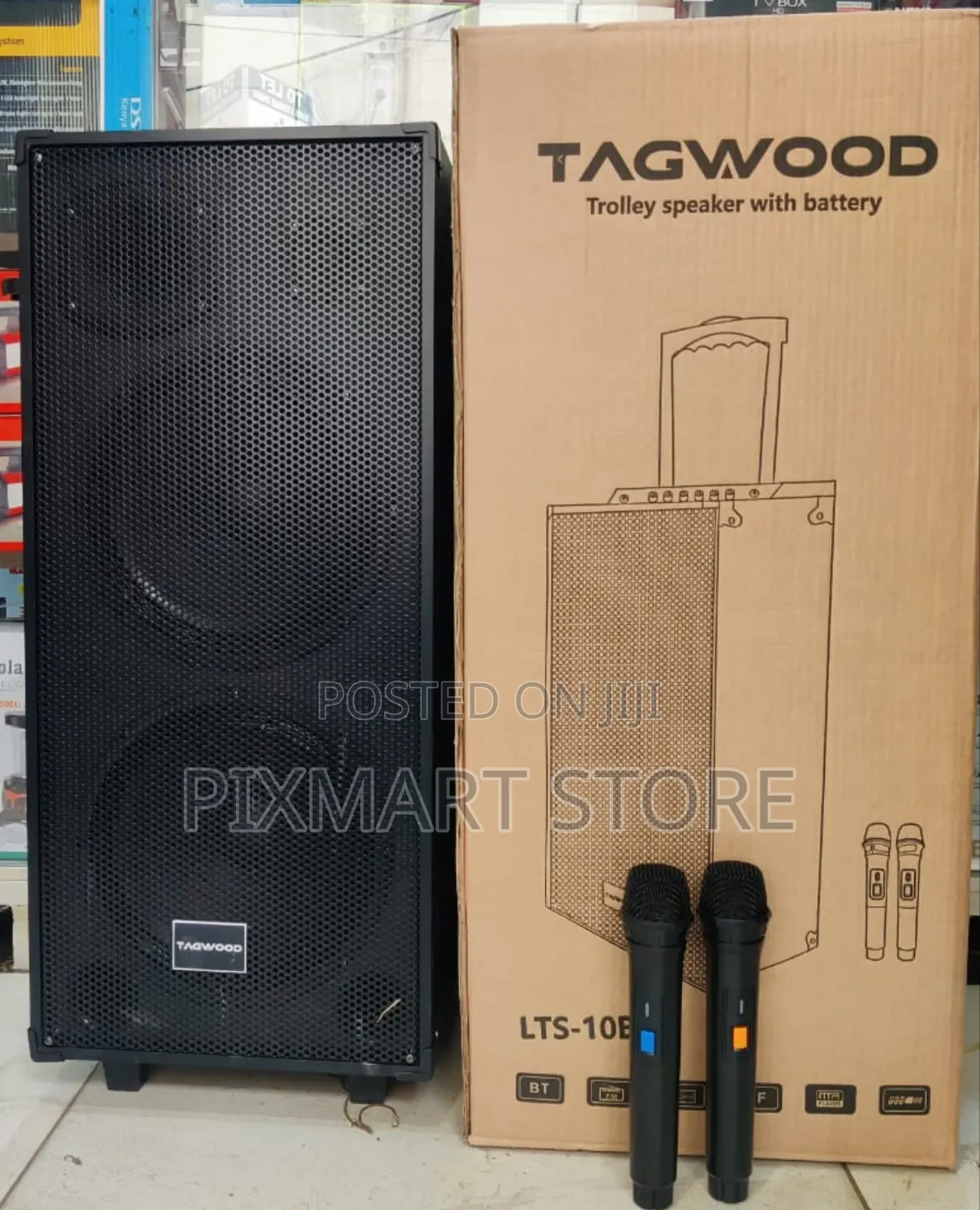 Tagwood LTS-10b Bluetooth Trolley Speaker With 2 Mics