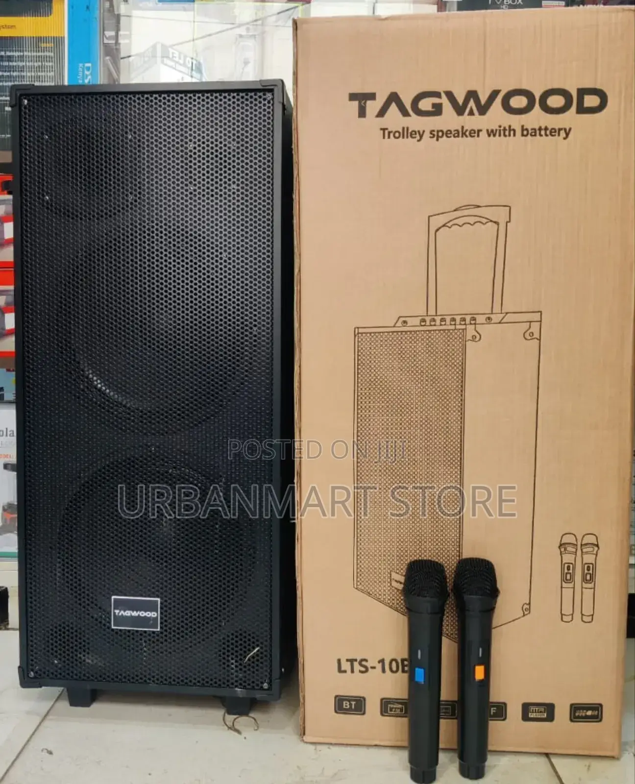 Tagwood LTS-10b Bluetooth Trolley Speaker With 2 Mics