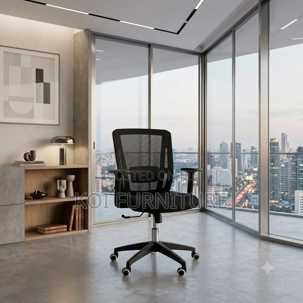 Office Chair; Fabric Office Seat With Mid Backrest
