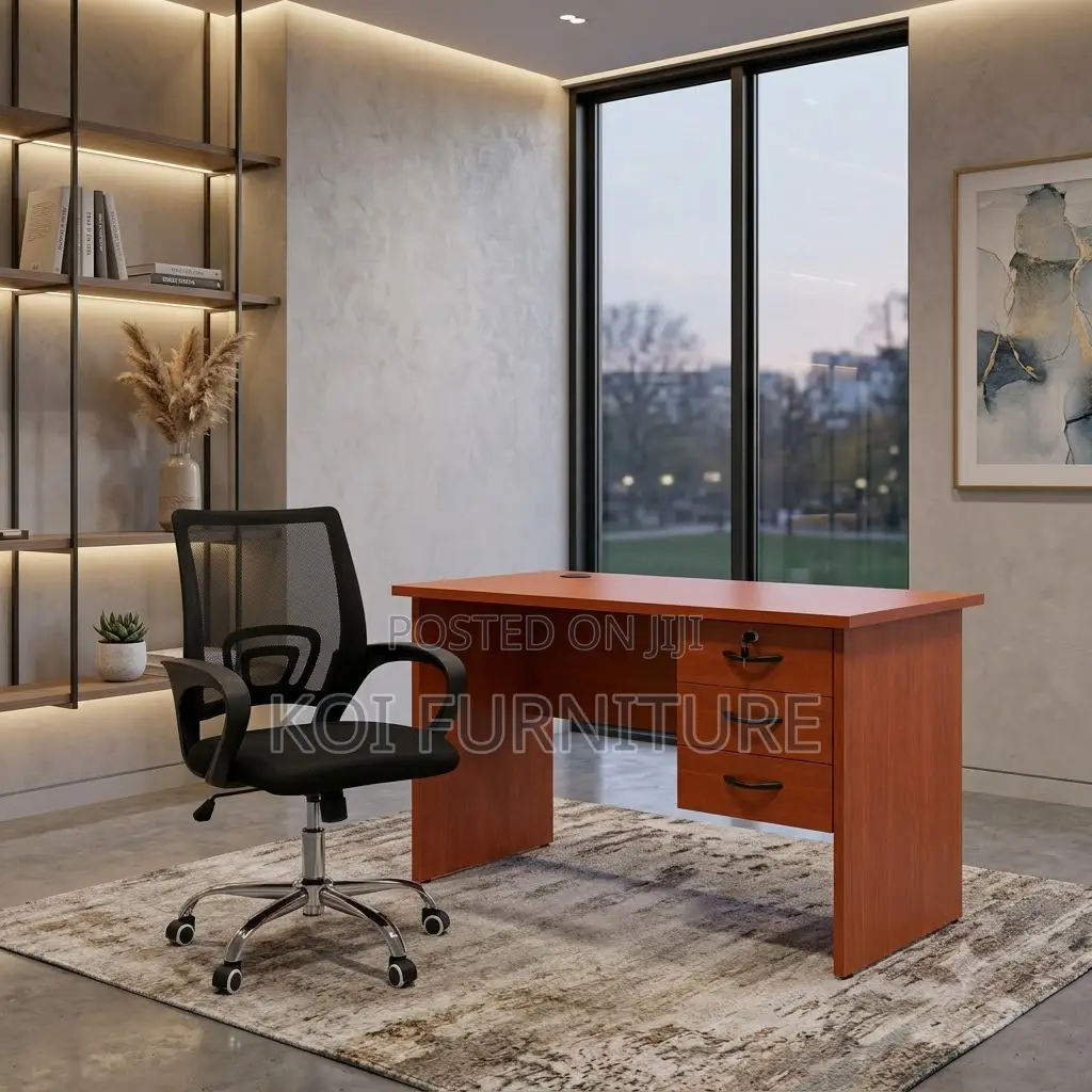 Office Desk; 1.2m Clerical Home Office Desk With Lockable Drawers