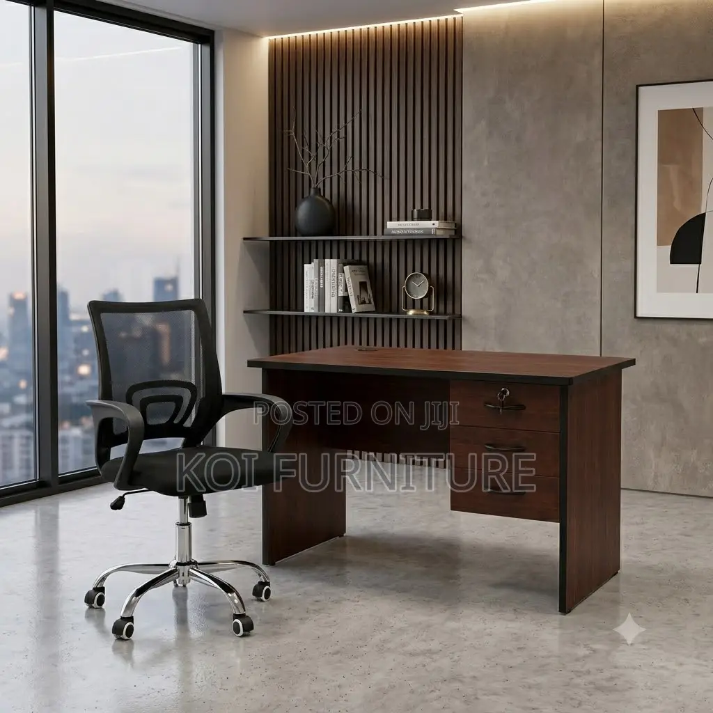 Office Desk; 1.2m Clerical Home Office Desk With Lockable Drawers