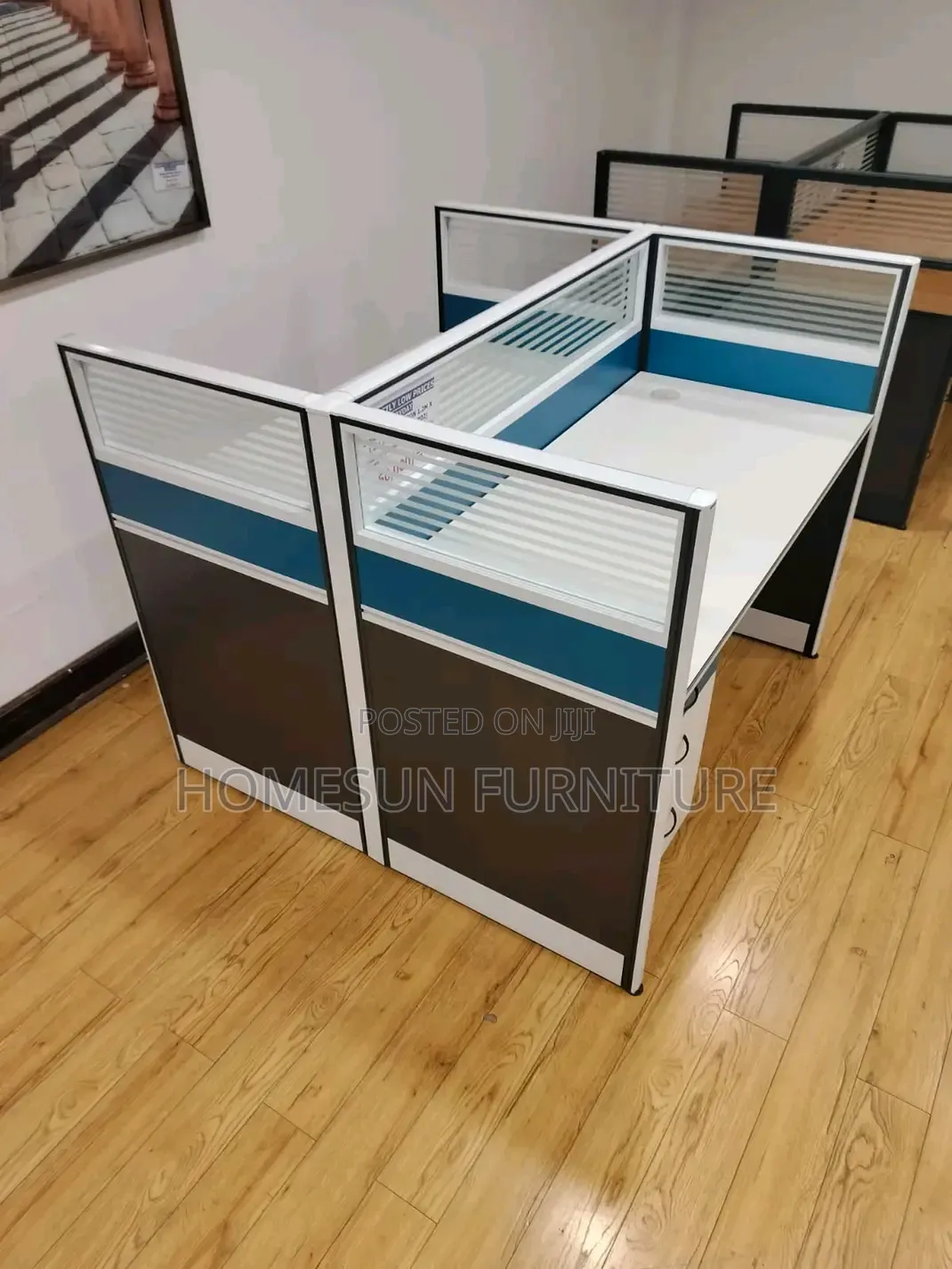 Modern Office Cubicle Workstation With Mobile Pedestal – Single User