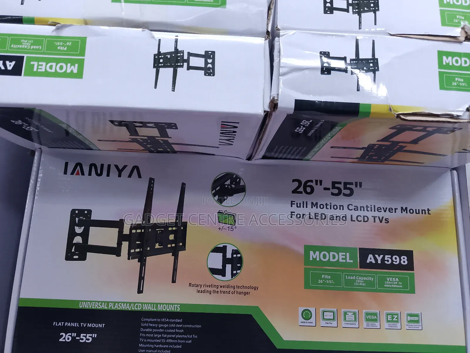 XJS Rotating Tv Wall Mounts 55inches Single Arm