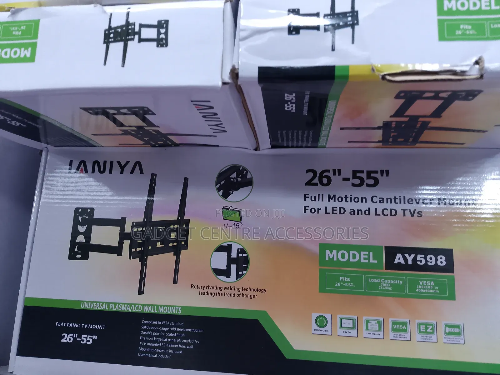 XJS Rotating Tv Wall Mounts 55inches Single Arm