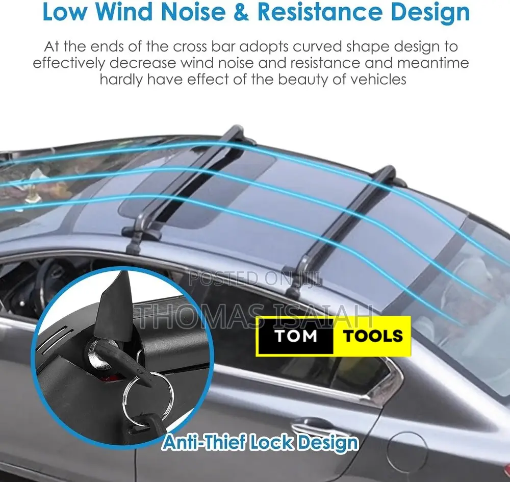 43 Inch Universal Roof Rack Cross Bars With 2 Anti-Theft Lock Keys