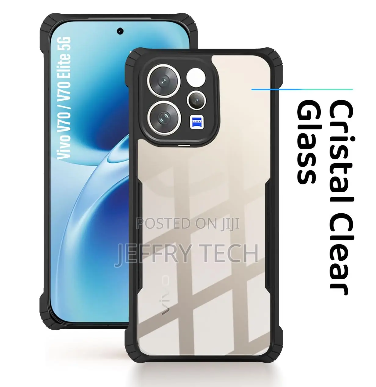 Polycarbonate Crystal Clear Back Cover Case for Vivo V70 5g Shockproof