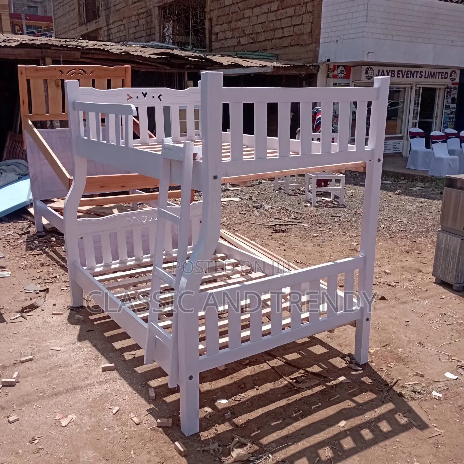 4x6 Bottom and 3.5 Top White Bunk Bed.