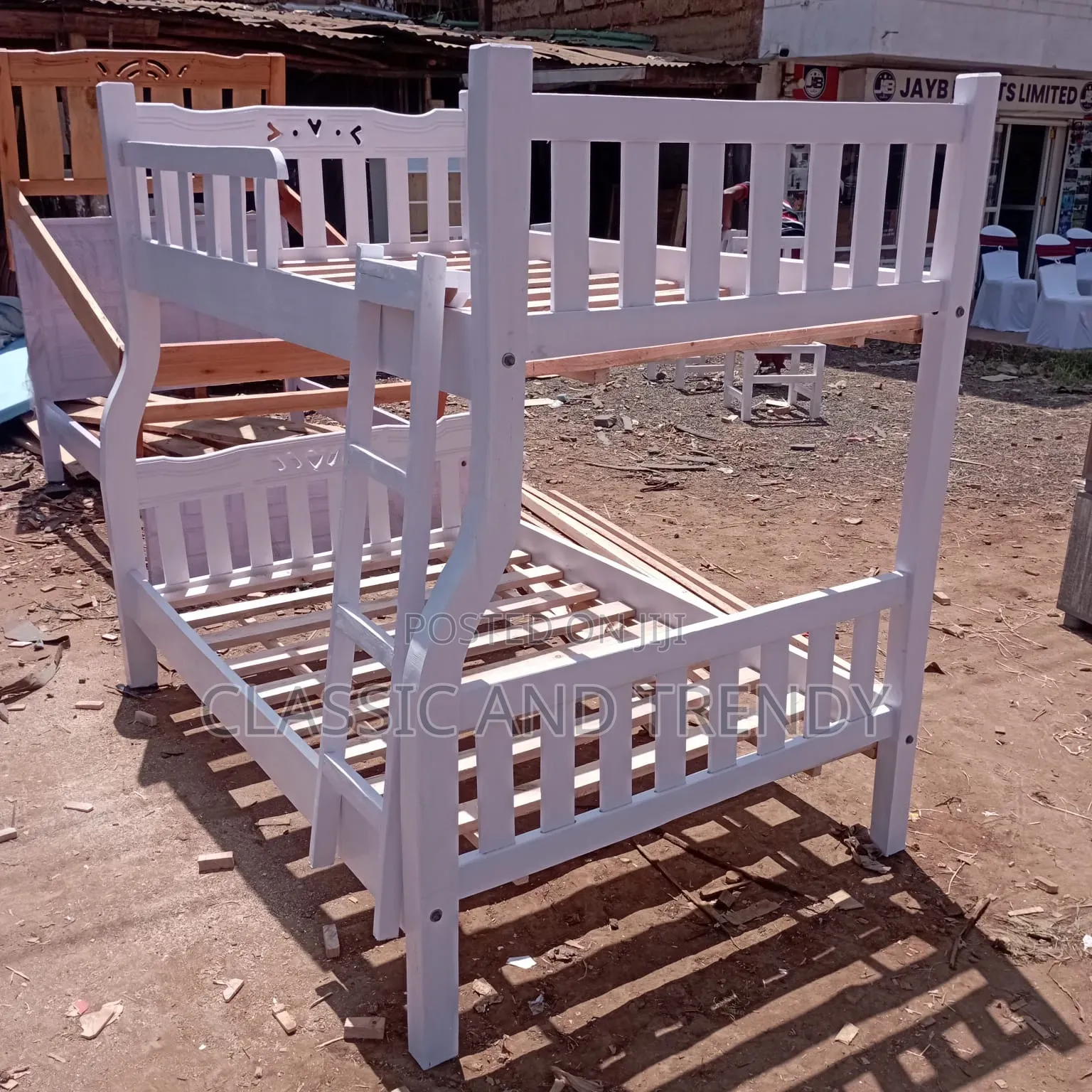 4x6 Bottom and 3.5 Top White Bunk Bed.