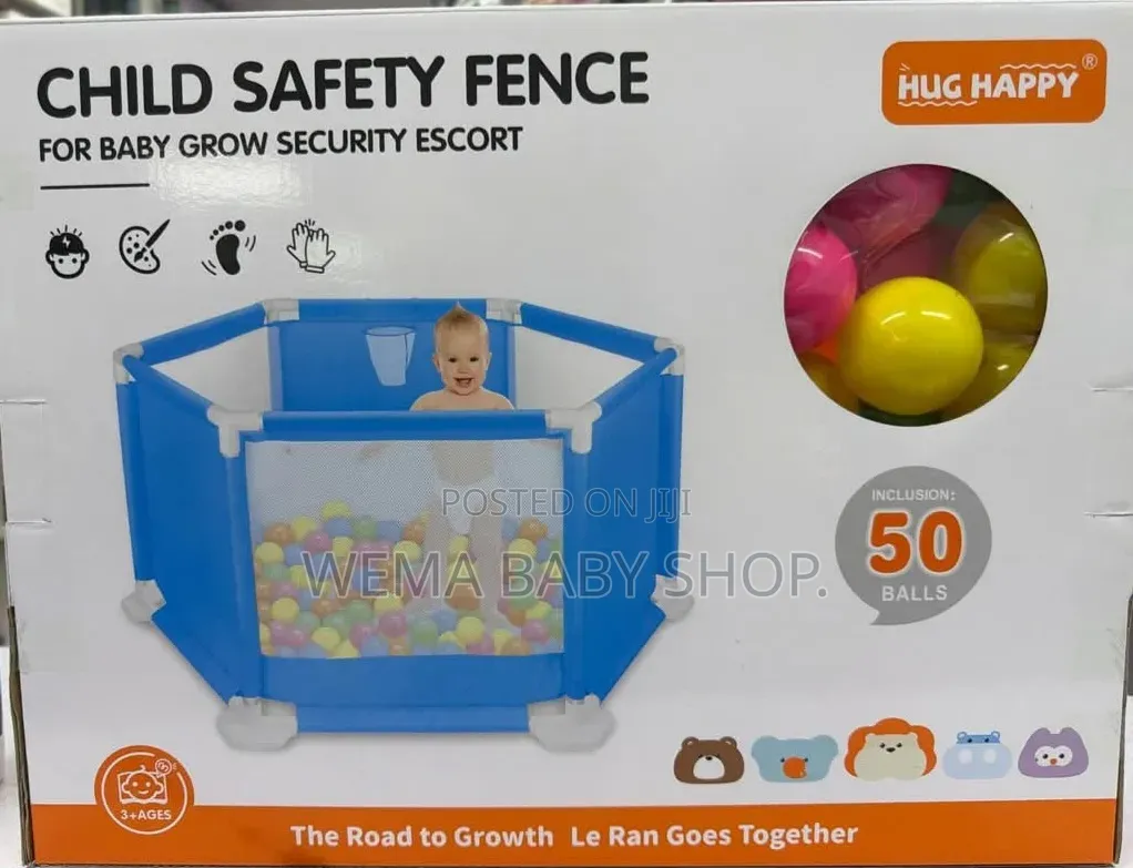 Child Safety Fence/Playpen That With 50 Colorful Play Balls