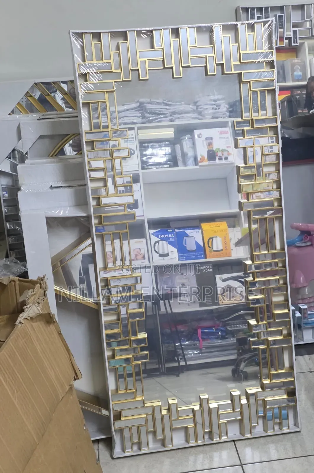  *Luxury Structured Frame Decorative Mirror(Biggest )