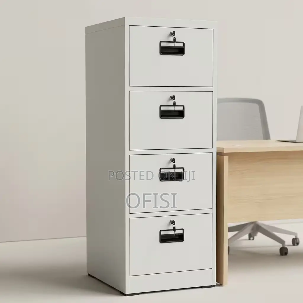 Office Cabinet; 4 Drawer Office Filling Cabinet With Four Keys