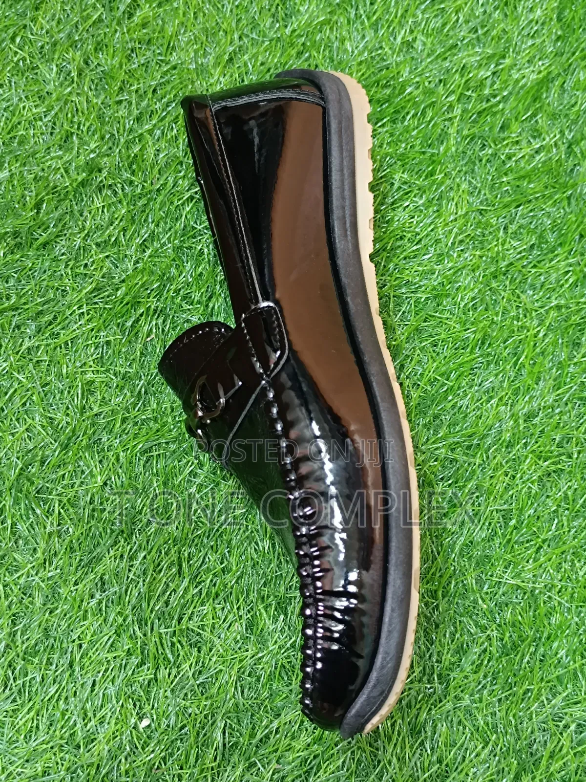 Black Wetlook Men Official Loafers - Slip on Size _ 40-45